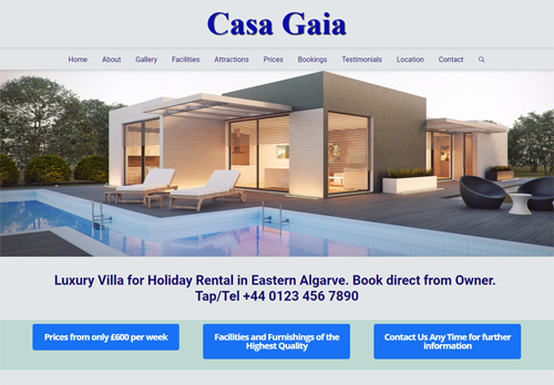 holiday home rental business example with link